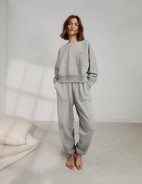 on model image of Women's Silksweats Reversible Seamed Sweatshirt