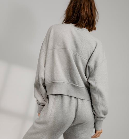 on model image of Women's Silksweats Reversible Seamed Sweatshirt