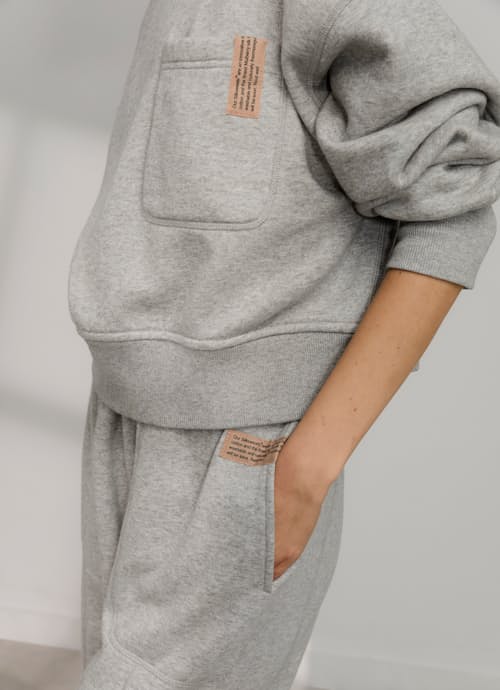 on model image of Women's Silksweats Reversible Seamed Sweatshirt