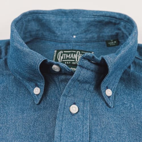laydown detail image of Classic American Vintage Slim Denim Shirt