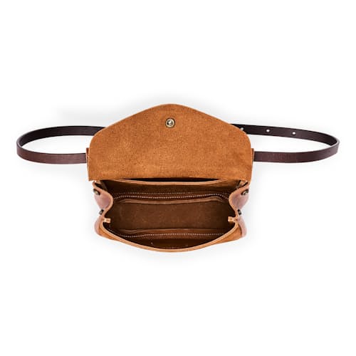 laydown image of Women's Suede Convertible Field Bag
