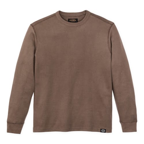 laydown image of Waffle Knit Thermal Crewneck