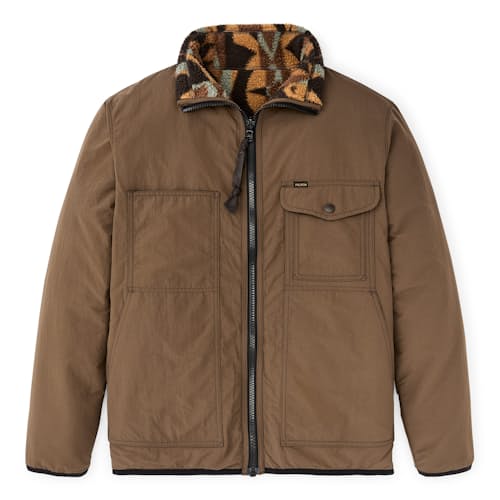 laydown image of Reversible Pile Fleece Jacket