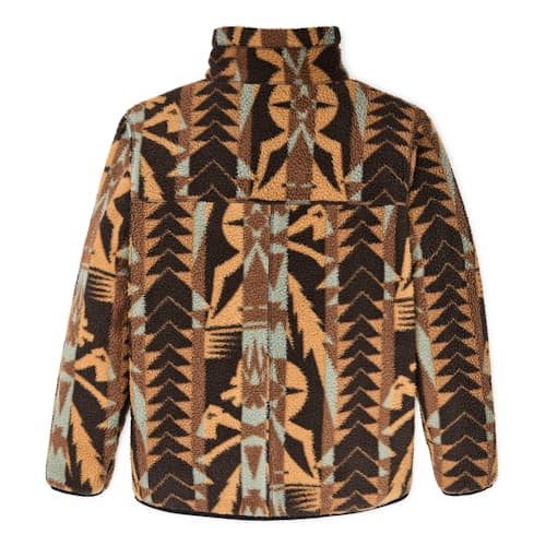 laydown image of Reversible Pile Fleece Jacket