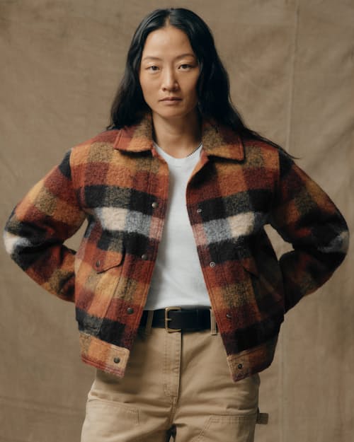 on model image of Women's Blanket Wool Jacket