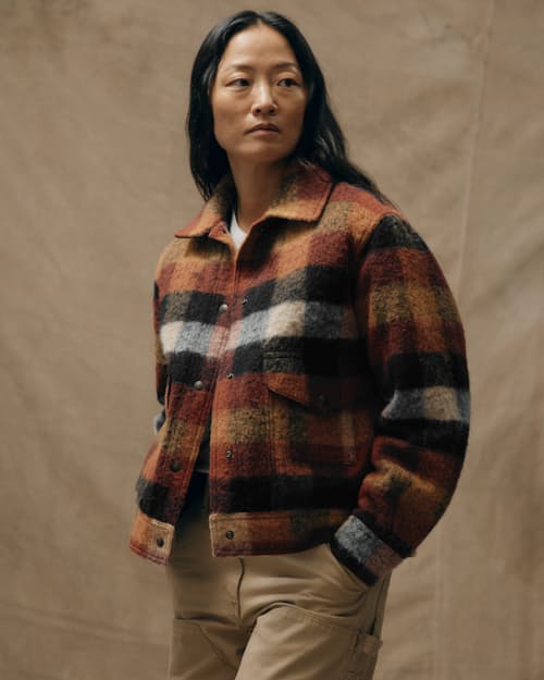 on model image of Women's Blanket Wool Jacket