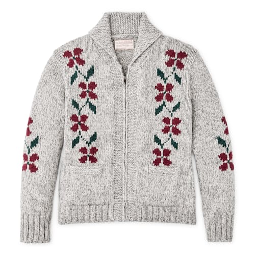 laydown image of Women's Zippered Wool Sweater
