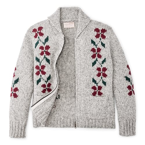 laydown image of Women's Zippered Wool Sweater