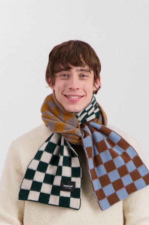 on model image of Cosmic Checkerboard Scarf