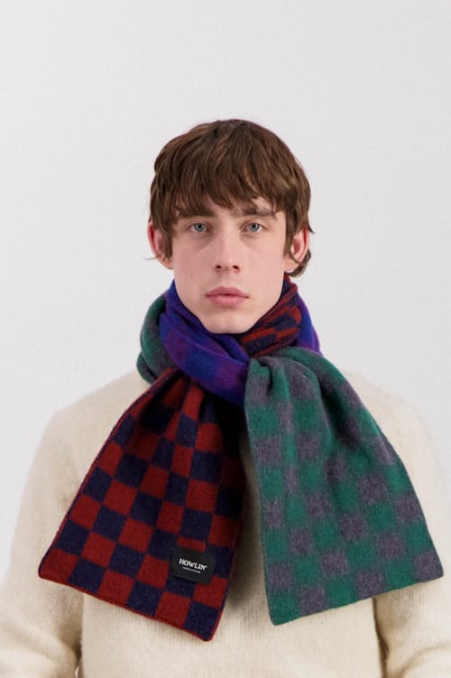 on model image of Cosmic Checkerboard Scarf