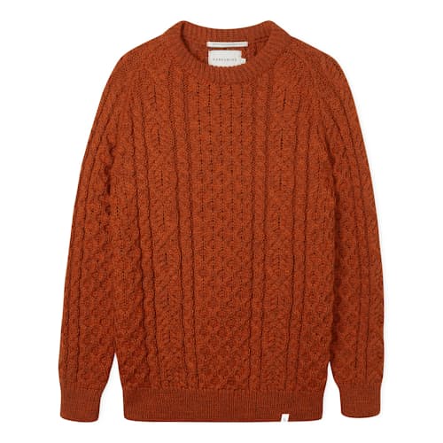 laydown image of Hudson Aran Sweater