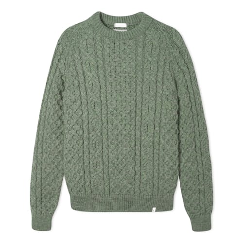laydown image of Hudson Aran Sweater