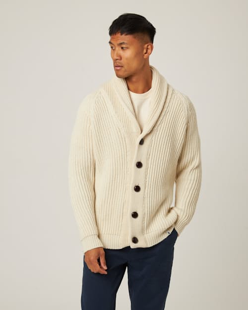 on model image of Wilkinson Cardigan