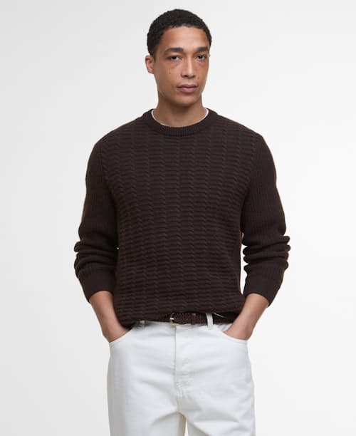 on model image of Cleveland Crewneck Sweater