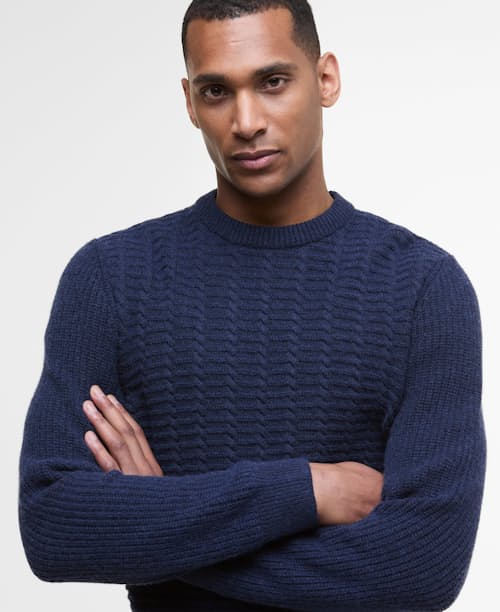 on model image of Cleveland Crewneck Sweater