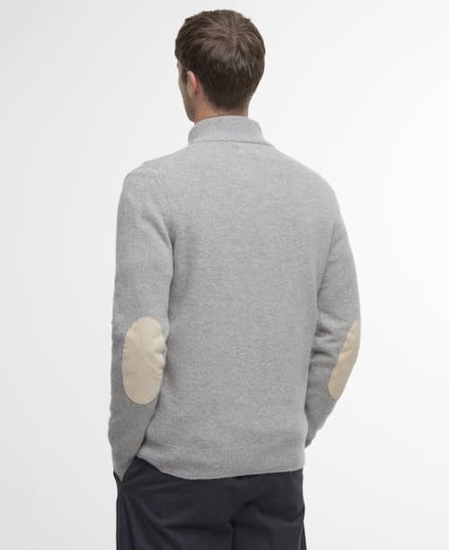 on model image of Essential Patch Half Zip Sweater