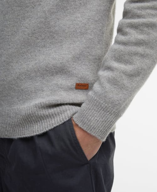 on model image of Essential Patch Half Zip Sweater