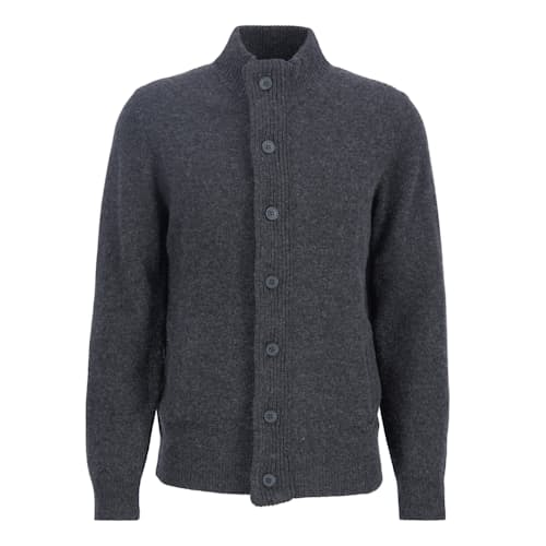 laydown image of Essential Patch Zip Through Knitted Jumper
