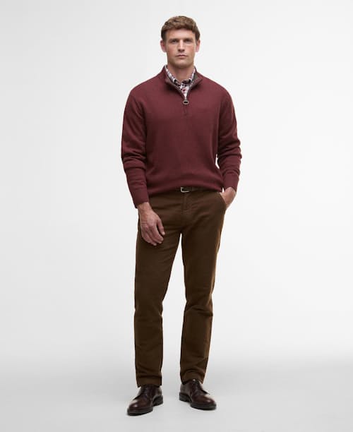 on model image of Kelson Half Zip Knitted Jumper