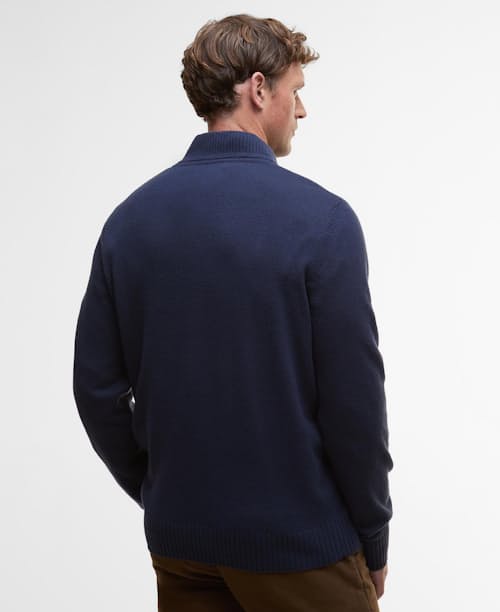 on model image of Kelson Half Zip Knitted Jumper