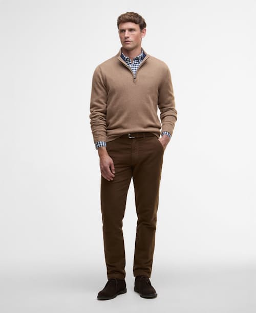 on model image of Kelson Half Zip Knitted Jumper