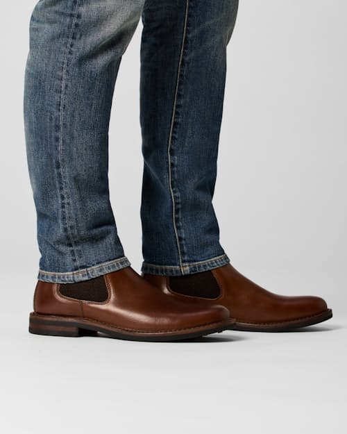 on model image of Stretch Selvedge Denim - HB Athletic Tapered