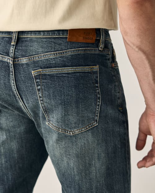on model image of Stretch Selvedge Denim - HB Athletic Tapered