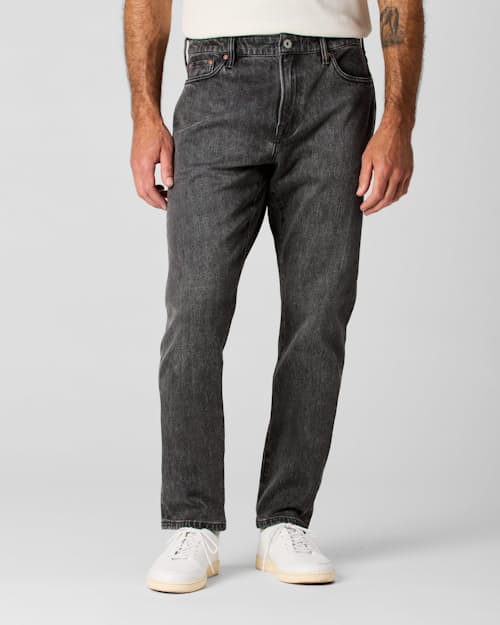 on model image of Stretch Selvedge Denim - HB Athletic Tapered