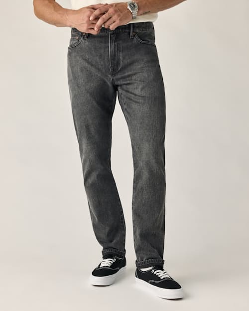 on model image of Stretch Selvedge Denim - HB Athletic Tapered
