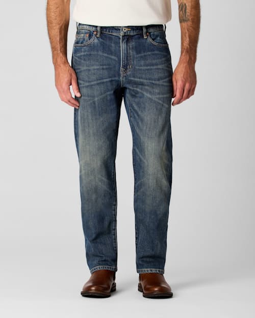 on model image of Stretch Selvedge Denim - HB Straight