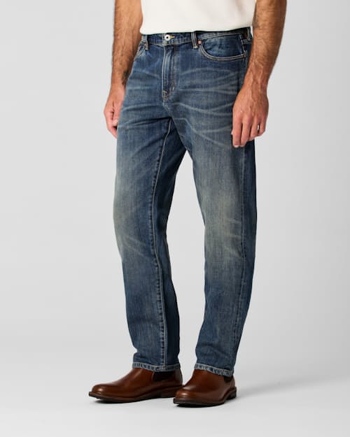 on model image of Stretch Selvedge Denim - HB Straight