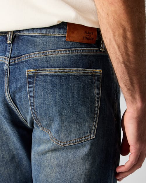 on model image of Stretch Selvedge Denim - HB Straight