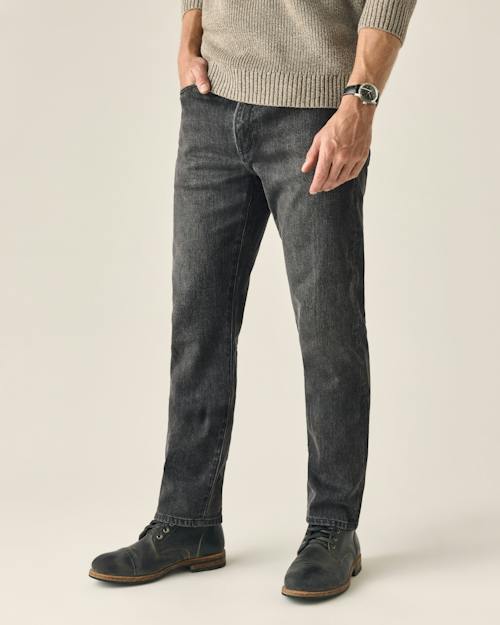 on model image of Stretch Selvedge Denim - HB Straight