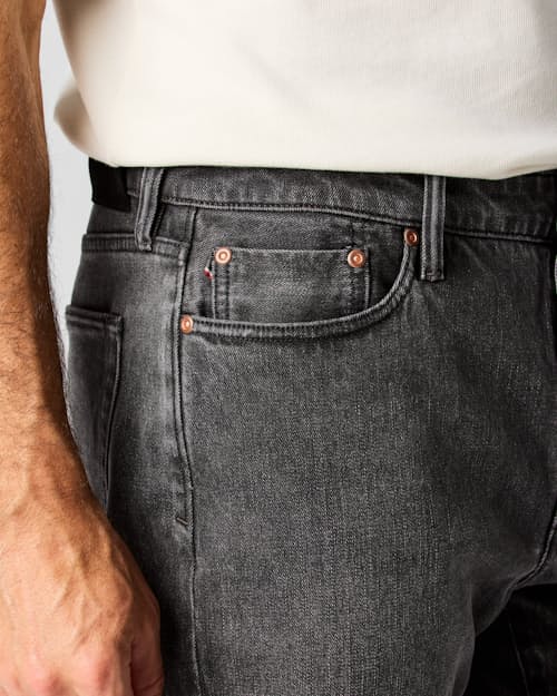 on model image of Stretch Selvedge Denim - HB Straight