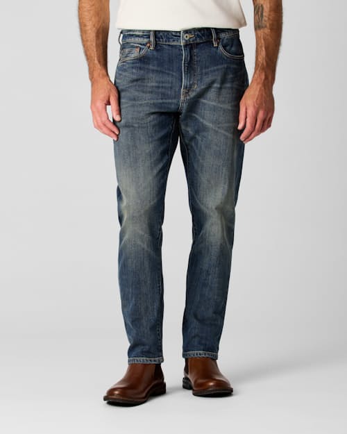 on model image of Stretch Selvedge Denim - HB Slim