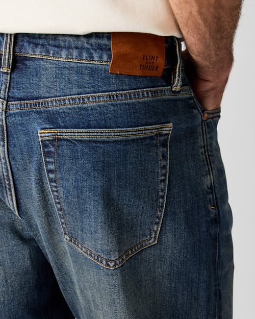 on model image of Stretch Selvedge Denim - HB Classic