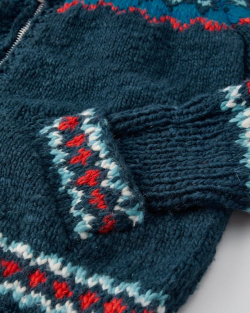 laydown detail image of Fair Isle Zipper Cardigan