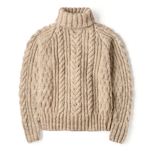 laydown image of Fisherman Turtleneck Pullover