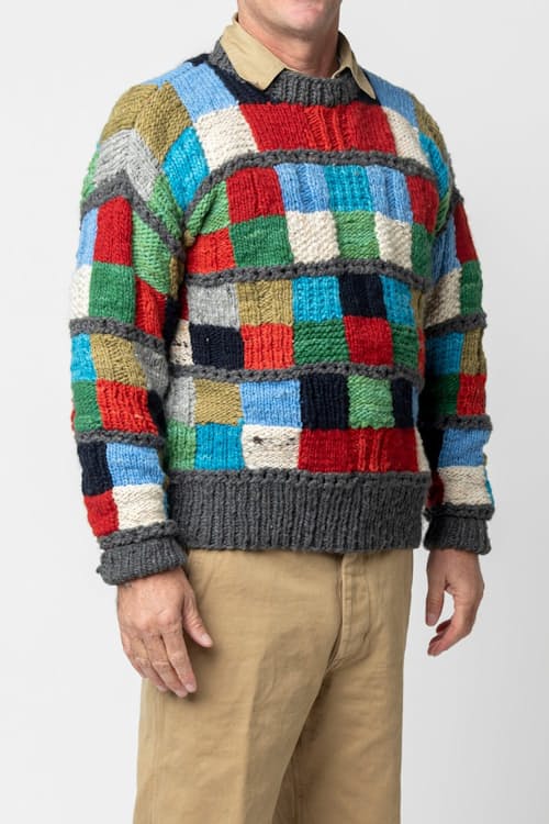 on model image of Sampler Squares Pullover