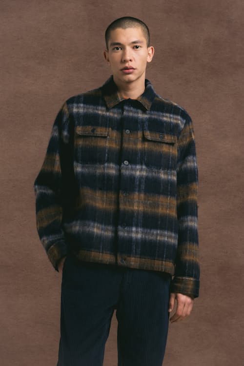 on model image of Haston Brushed Wool Jacket