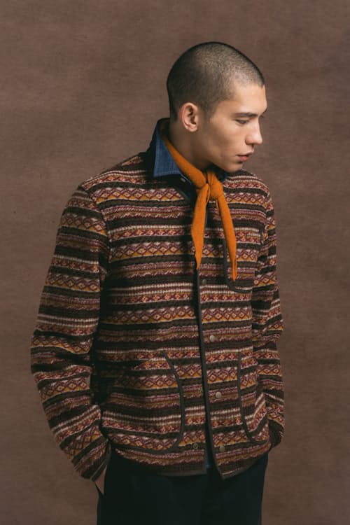 on model image of Knitted Fairisle Cardigan