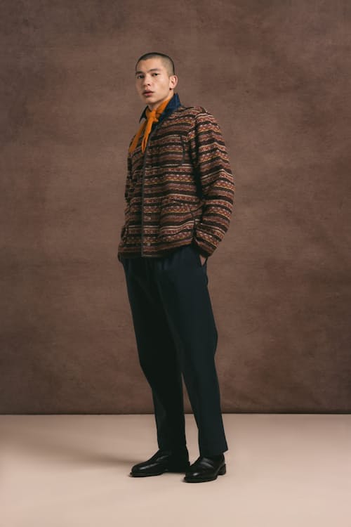 on model image of Knitted Fairisle Cardigan