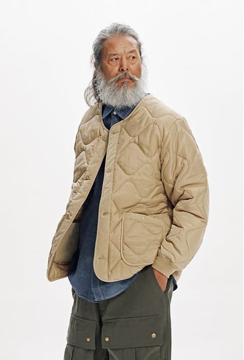 on model image of M65 Field Liner Jacket