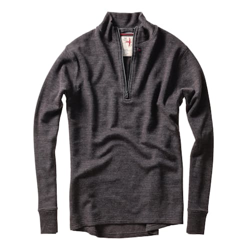 laydown image of Wool Cotton Quarter Zip