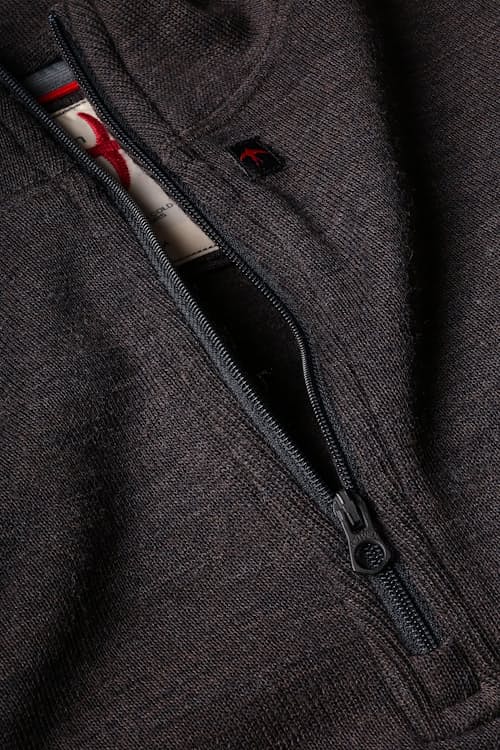 laydown image of Wool Cotton Quarter Zip