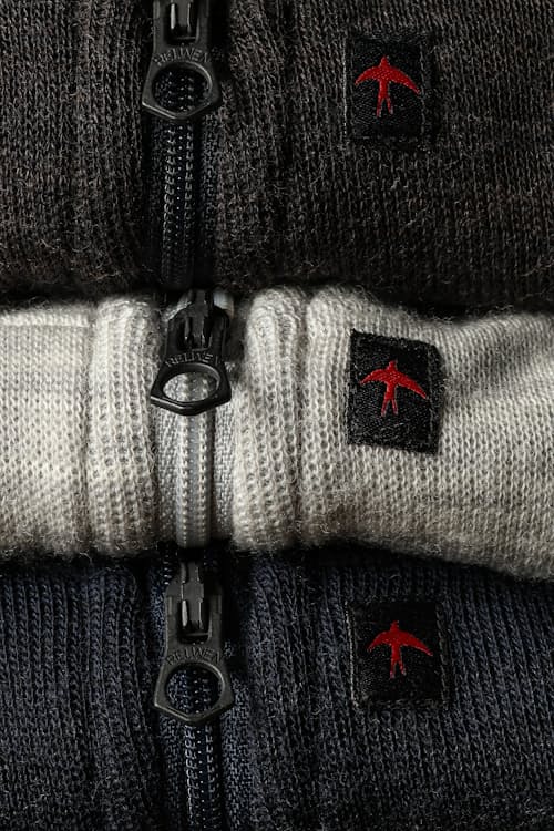 laydown image of Wool Cotton Quarter Zip