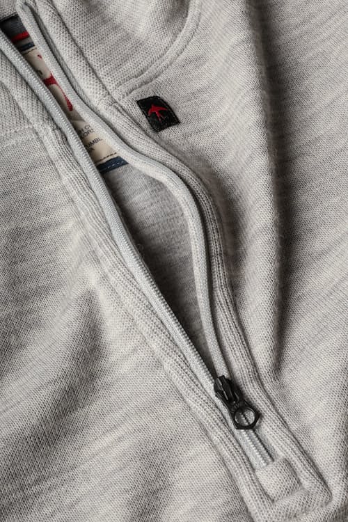 laydown detail image of Wool Cotton Quarter Zip