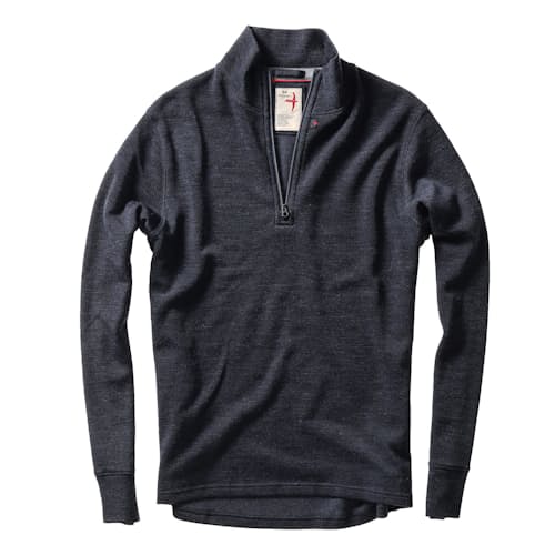 laydown image of Wool Cotton Quarter Zip