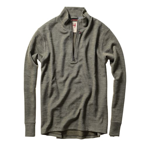 laydown image of Wool Cotton Quarter Zip