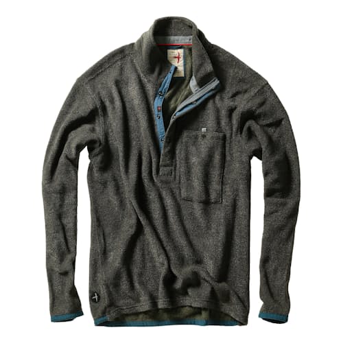laydown image of Terry Snap-Zip Mock - Exclusive